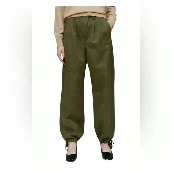 NWT Moussy Vintage Womens Fraser Drawstring Hem Utility Khaki Cargo Pants Size S - Picture 3 of 16